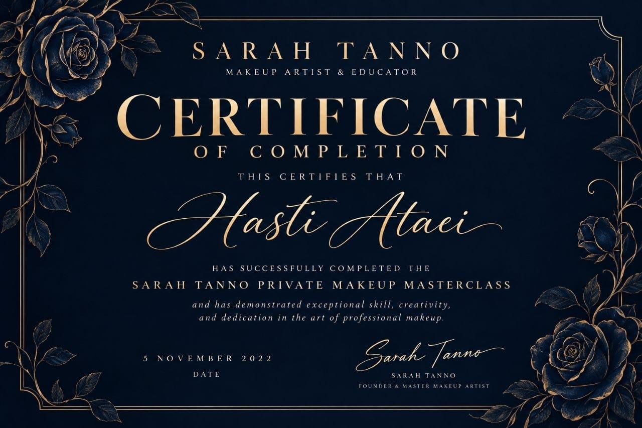 تصویر گواهی با نام Sarah Tanno